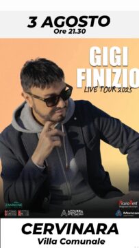 Cervinara: domani sera il concerto di Gigi Finizio nella villa comunale Cervinara: domani sera il concerto di Gigi Finizio nella villa comunale
