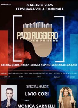 Cervinara: venerdì 8 agosto in scena Paco Ruggiero con Livio Cori e Monica Sarnelli Cervinara: venerdì 8 agosto in scena Paco Ruggiero con Livio Cori e Monica Sarnelli