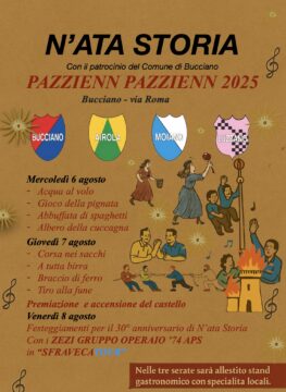Bucciano: si celebrano i 30 anni di N’ata storia conla quarta edizione di “Pazzienn Pazzienn” Bucciano: si celebrano i 30 anni di N’ata storia conla quarta edizione di “Pazzienn Pazzienn”