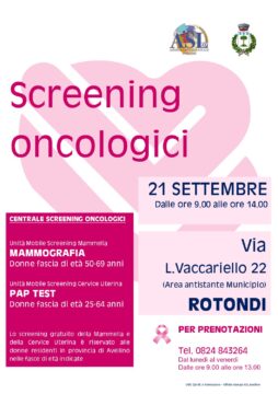 Rotondi: domenica mammografia e pap test grazie ai camper dell’Asl