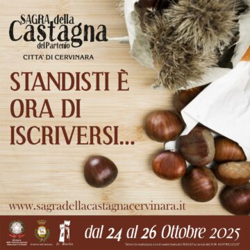 Cervinara: aperte le iscrizioni per gli standisti de La Sagra della Castagna del Partenio