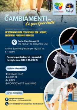 Cervinara: attività sportive gratuite per i ragazzi dai 6 ai 14 anni