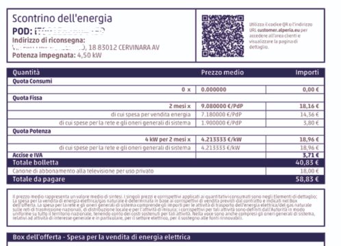 Cervinara: bolletta da 58 euro e 83 centesimi con zero consumi Cervinara: bolletta da 58 euro e 83 centesimi con zero consumi