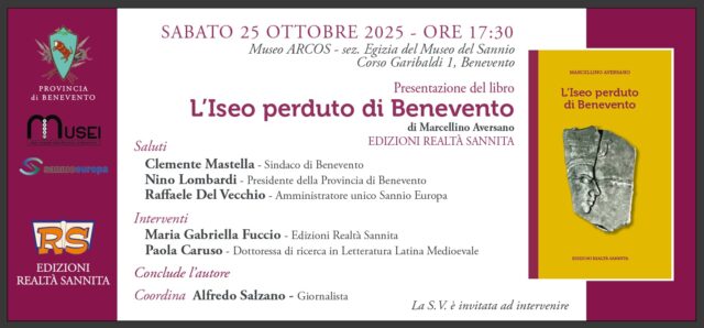 Sabato si presenta il libro L’Iseo perduto di Benevento Sabato si presenta il libro L’Iseo perduto di Benevento