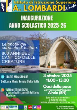 Airola: il Lombardi inaugura l’anno scolastico all’insegna di San Francesco con la teologa Della Valle