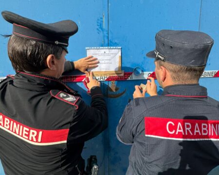 I carabinieri sequestrano un’officina meccanica
