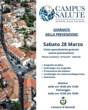 Rotondi: sabato 28 marzo visite gratuite per tutti grazie al “Campus Salute”