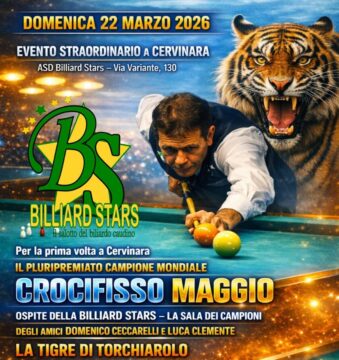 Valle Caudina: il campione Crocefisso Maggio ospite della Billiard Stars di Cervinara