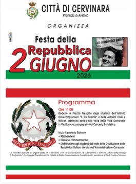 Cervinara: l’amministrazione Tangredi celebra il 2 giugno con tutte le associazioni e con il De Sanctis