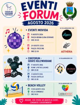 Cervinara: pronto il calendario del forum dei giovani per il mese di agosto