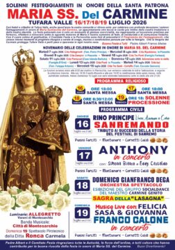 Tufara Valle: tutto pronto per i festeggiamenti per la Madonna del Carmelo
