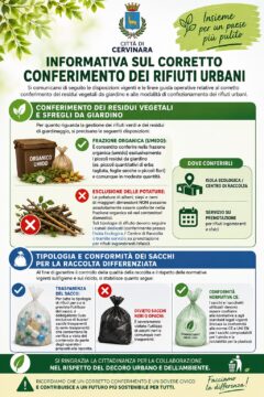 Cervinara: i residui vegetali si smaltiscono con la frazione umida