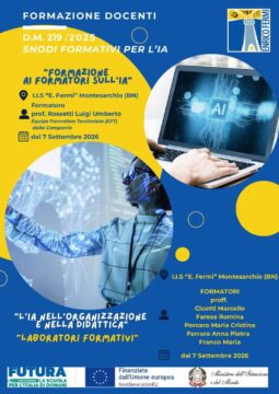 Montesarchio: al Fermi al via la formazione sull’Intelligenza Artificiale per il personale scolastico della Campania