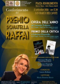 Sabato 18 settembre il premio Donatella Raffai a San Marco dei Cavoti